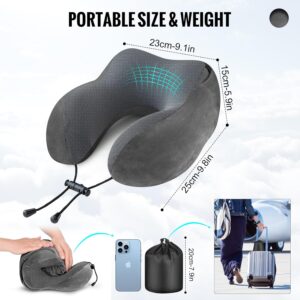 Portable size and weight travel neck pillow.