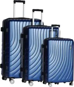 Crunch Crate 3 Piece Luggage Sets Expandable Durable Suitcase Sets,Hard Shell Travel Luggage Set with TSA Lock Double Spinner Wheels 20''/26''/30'' (Dark Blue)