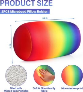 2pcs rainbow microbead pillow booster.