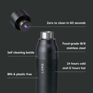 A black bottle with the features of a vacuum cleaner.