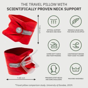 The travel pillow with scientifically proven neck support.